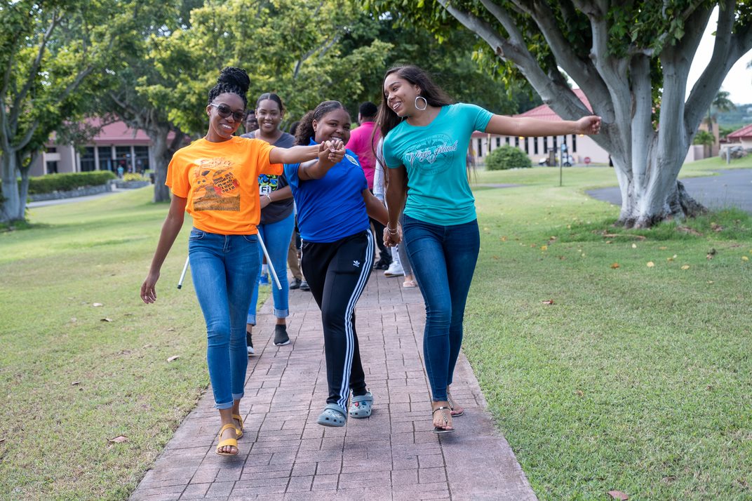 Photos of students on the St. Croix Campus