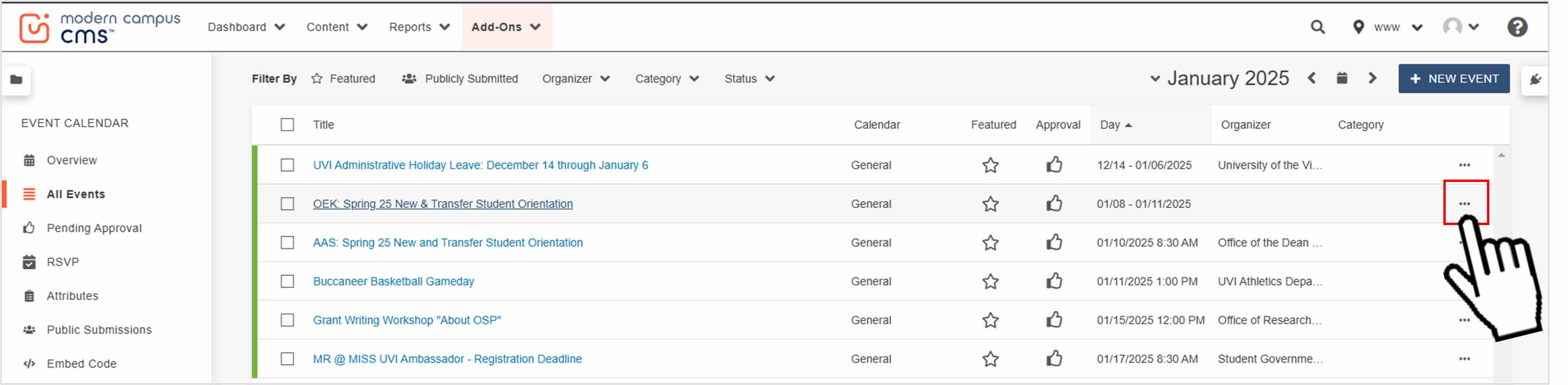 Selecting More Option
