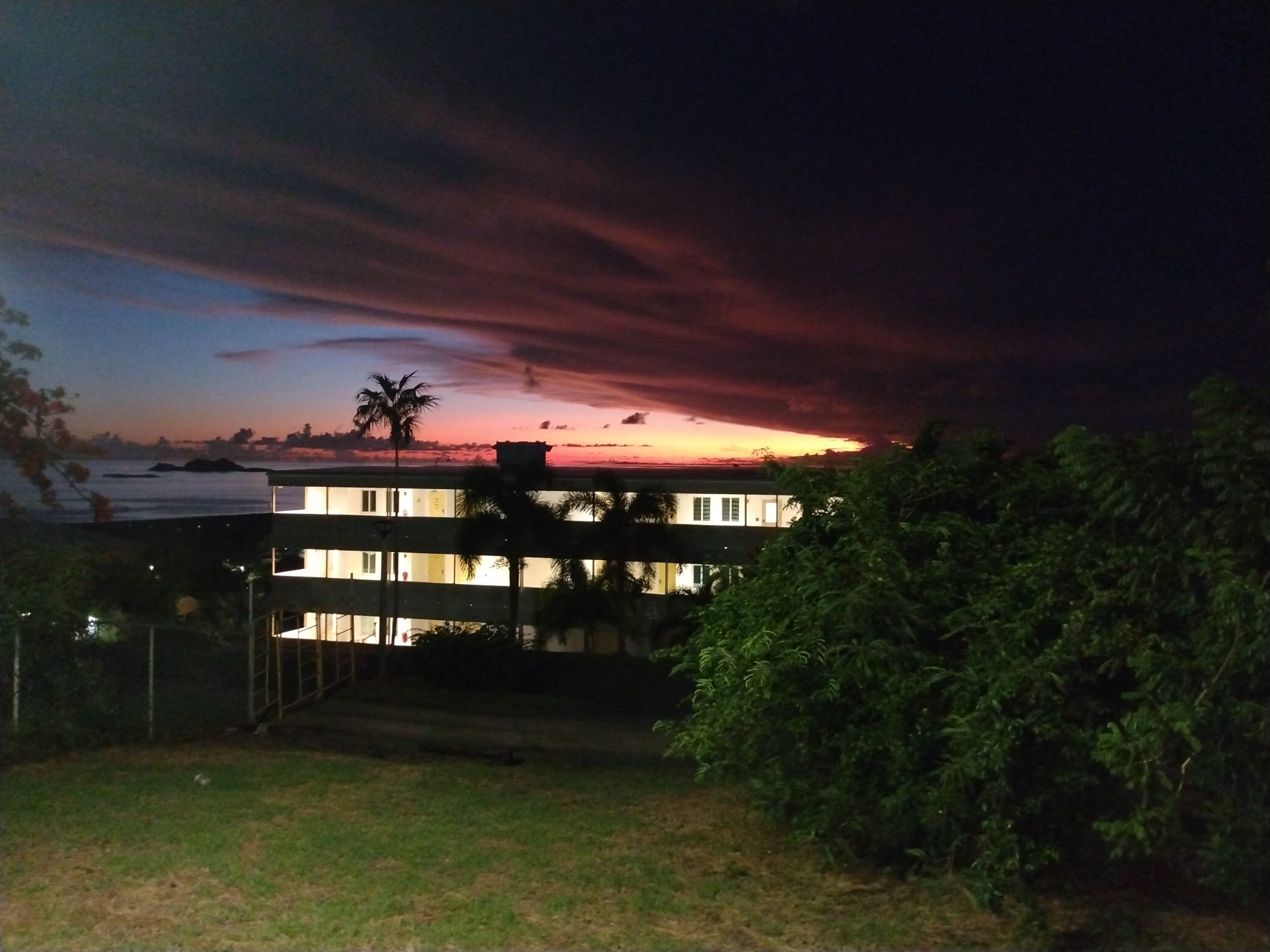 The dormitory at sunset