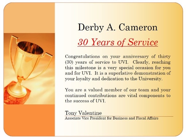 2016 Service Awards Congratulatory Remarks