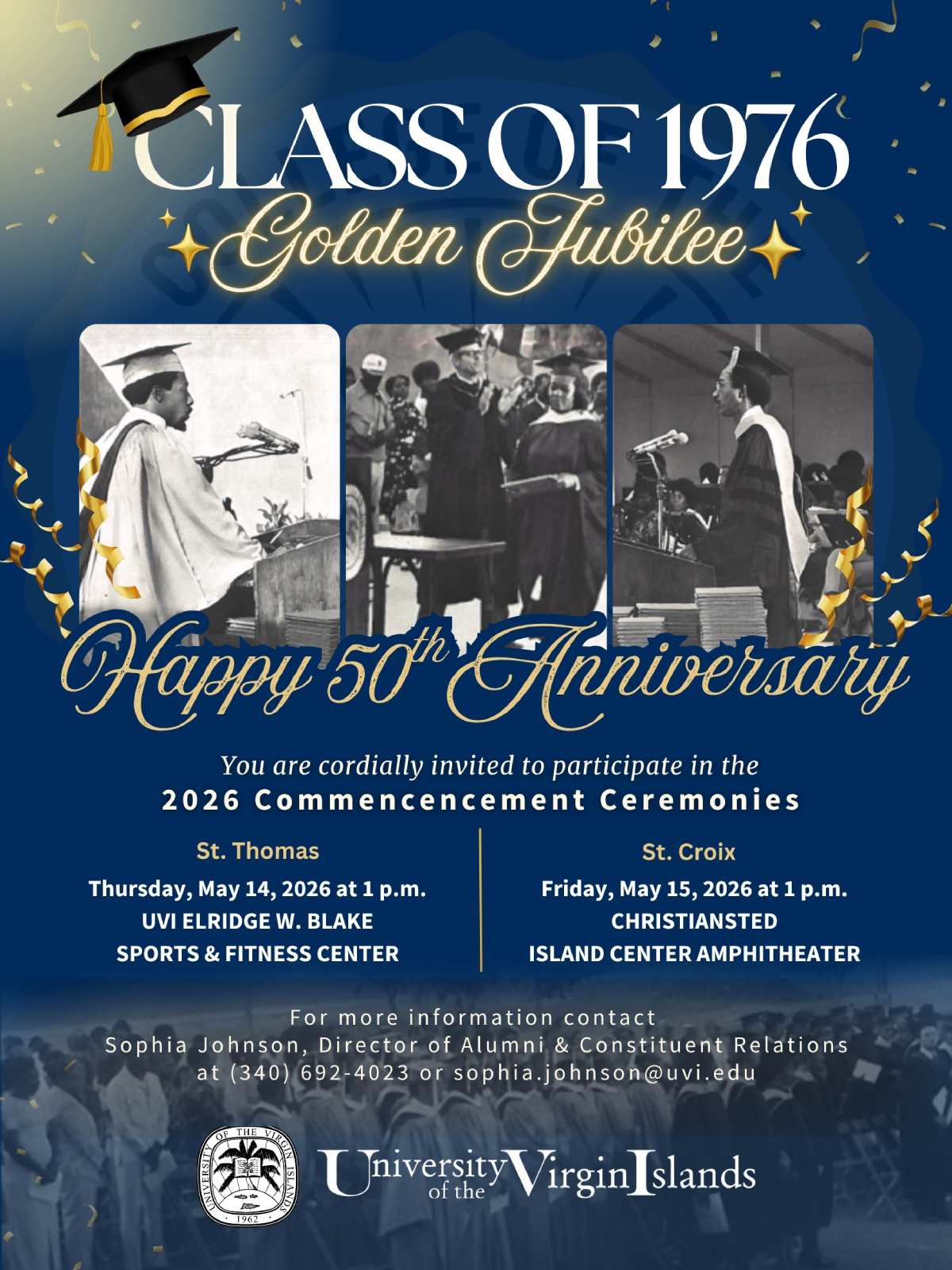 Class of 1976 Golden Jubileed Commencement invitation.