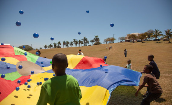 Kids have fun on the Green