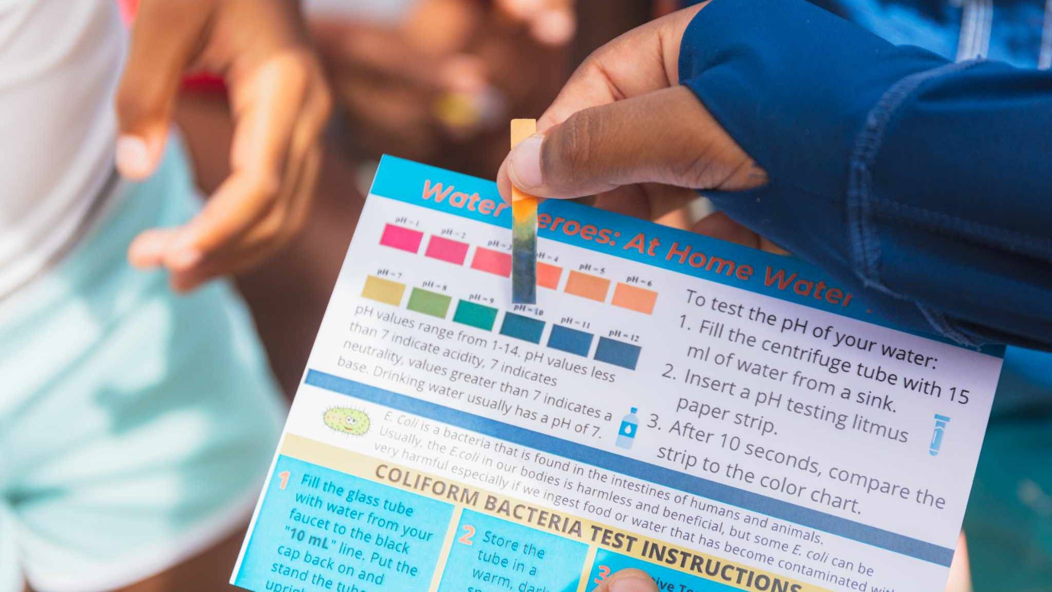 Students testing water quality 