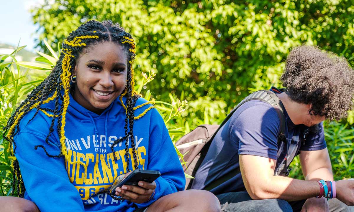 UVI student looking at camera
