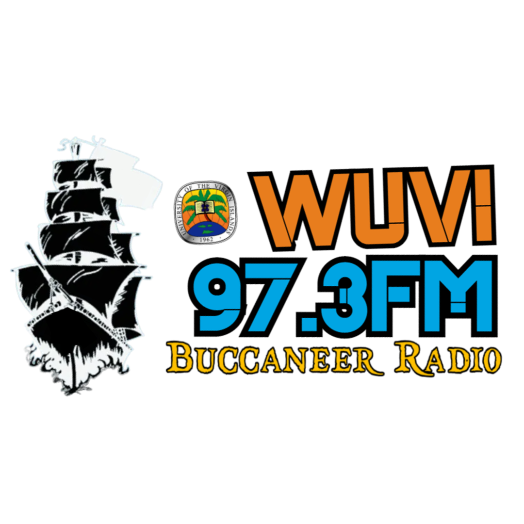 wuvi logo that is 97.3 fm and pirate ship