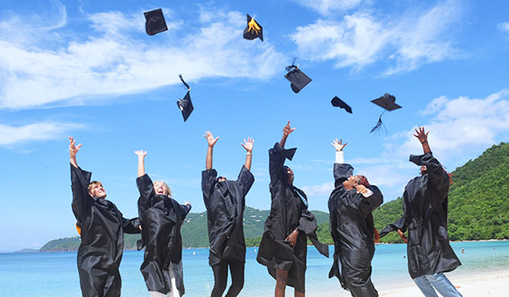 Photo of UVI Students on Beach