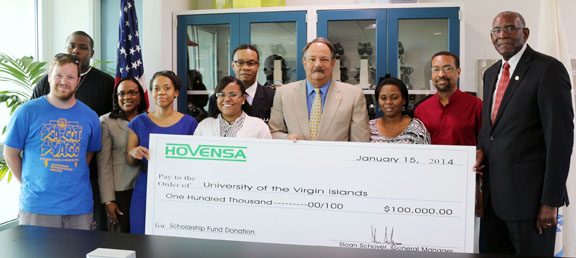 HOVENSA donates $100,000 to UVI Scholarship Fund