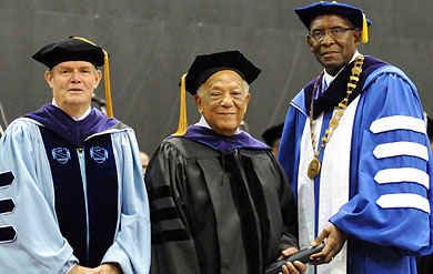 Ambassador Terence A. Todman receives an honorary degree during UVI's 2013 Commencement Ceremony