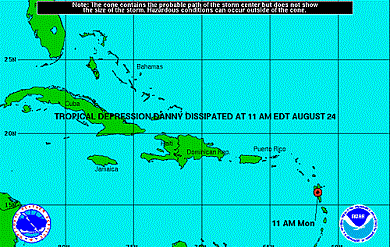 Hurricane Danny graphic.