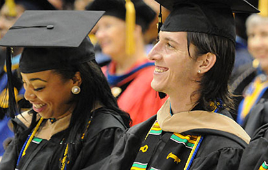 Graduating students exhibit excitement during Commencement at UVI