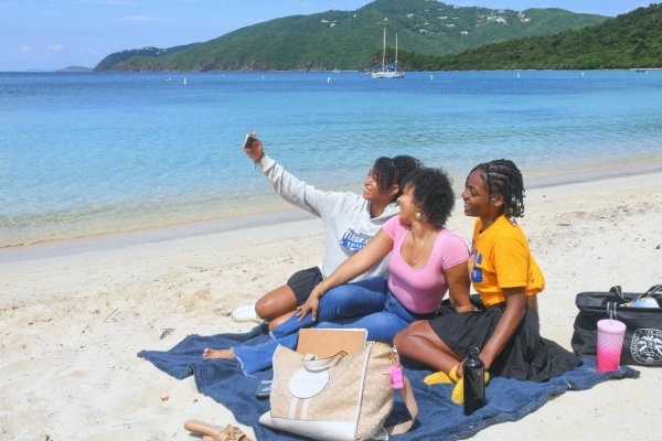 Students on Brewer's Beach